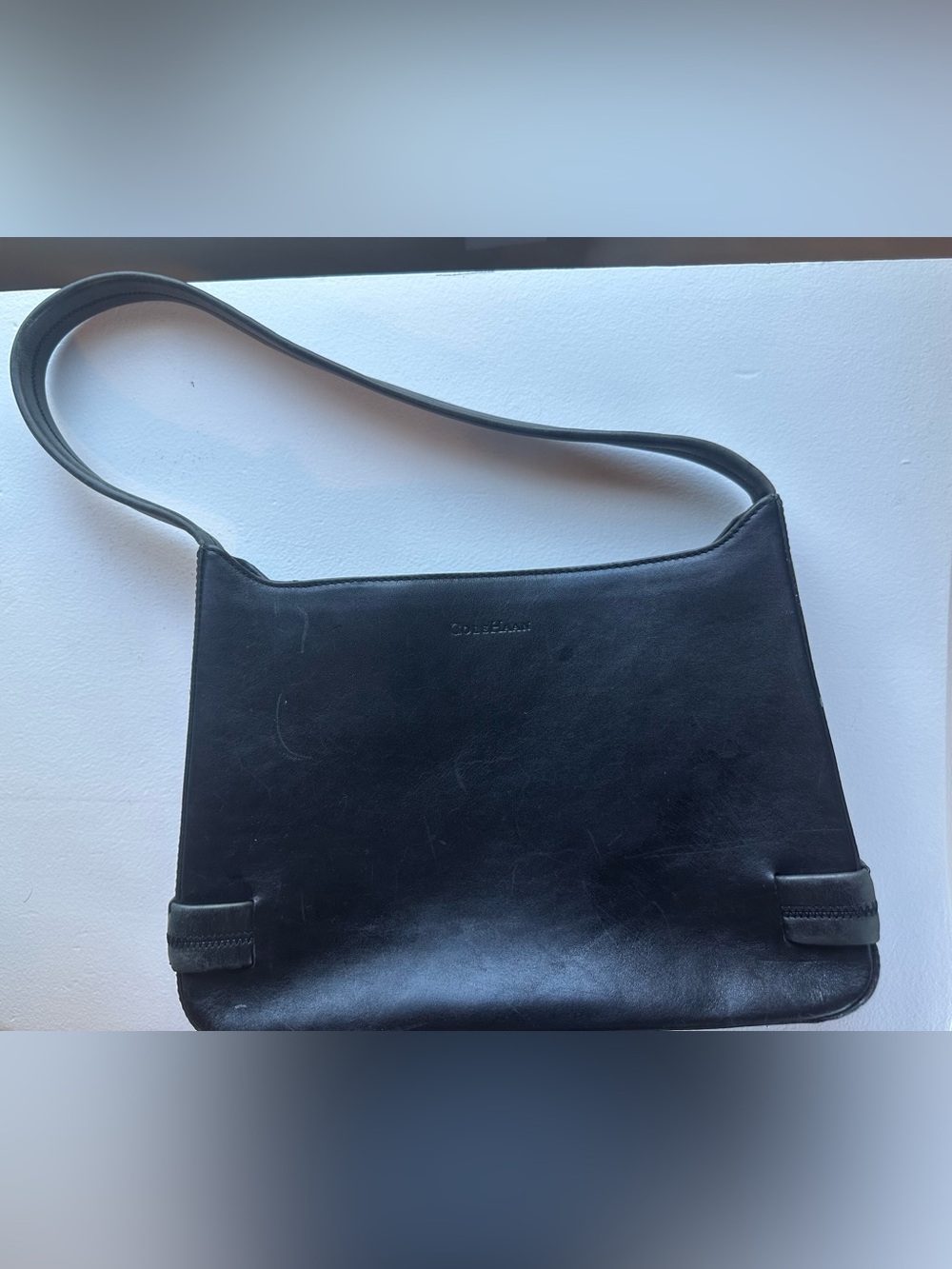 Cole Haan Black Leather Crossbody Messenger Bag